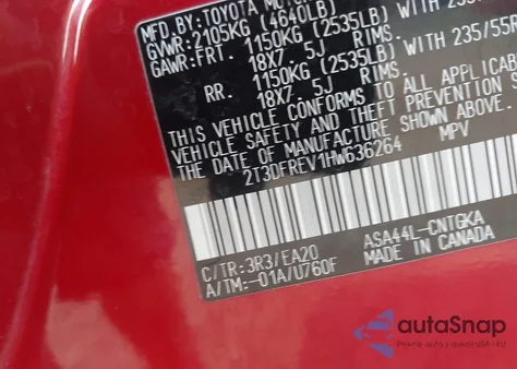 2017 Toyota Rav4 Limited from USA, damaged, VIN 2T3DFREV1HW636264